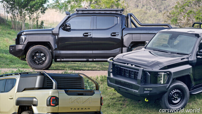 Kia Tasman раскрывает свою дикую сторону с серьёзным внедорожным оснащением | Carscoops